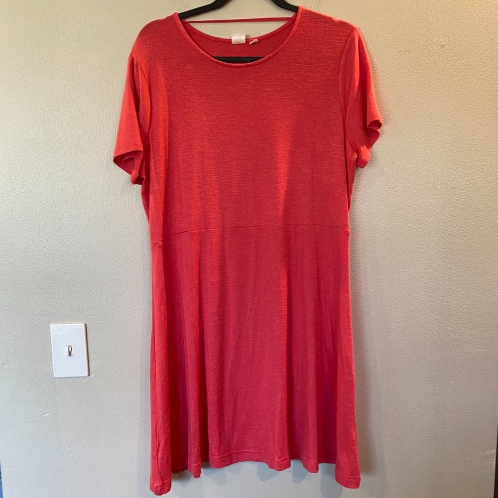 Gap Fit & Flare Dress Soft Spun Pink Dress XXL - Picture 2 of 5